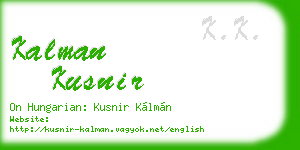 kalman kusnir business card